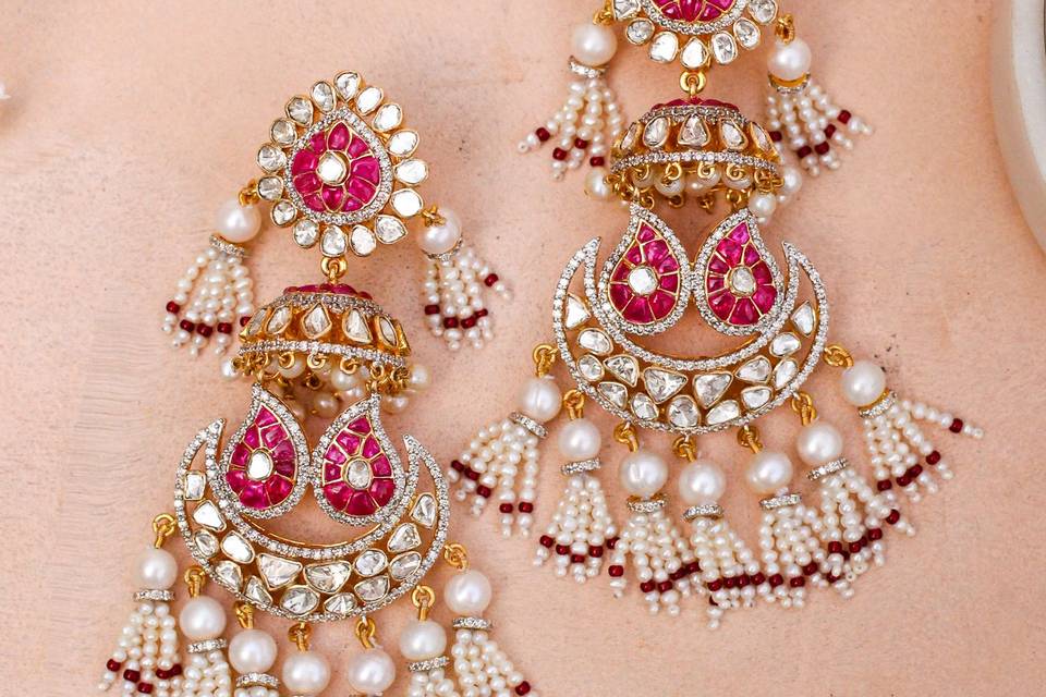 Diamond Polki Chandbalis