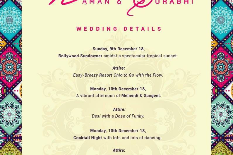 Wedding e-details