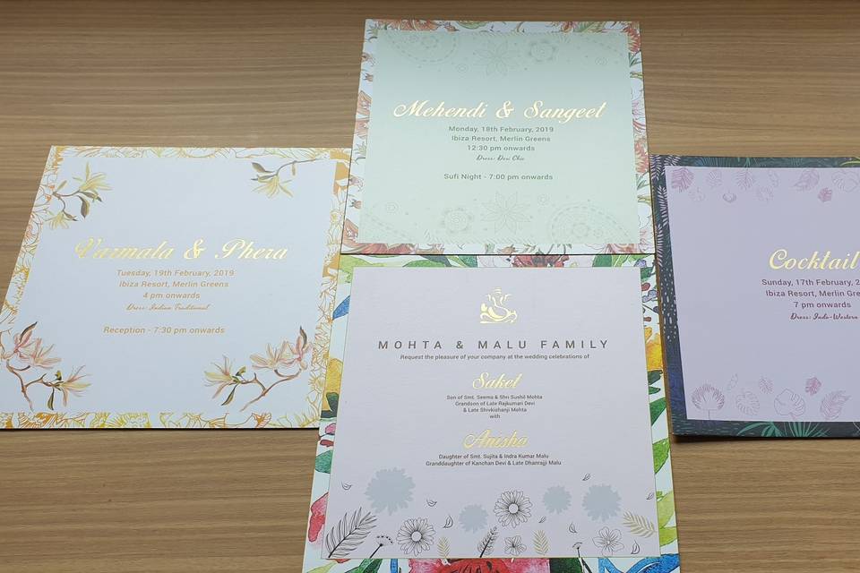 Spring Wedding invite inserts