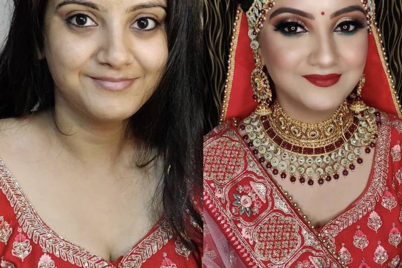 Before after bride makeup