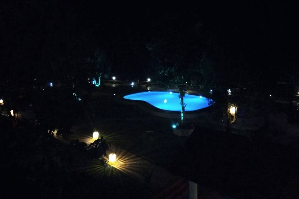 Night view pool