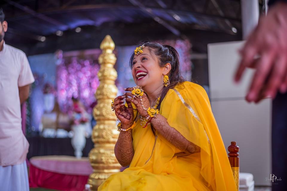 Bride in haldi