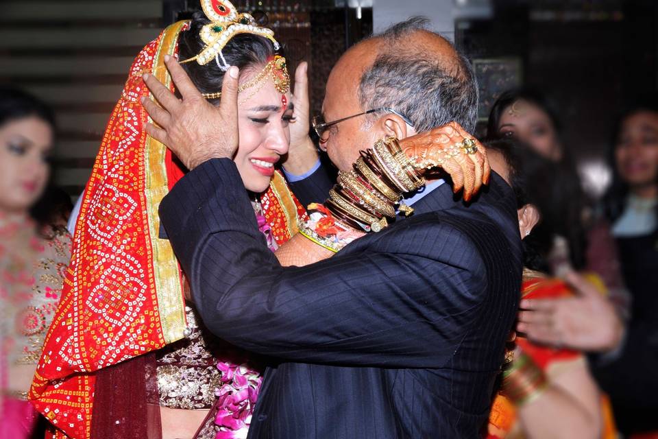 Emotional father with bride