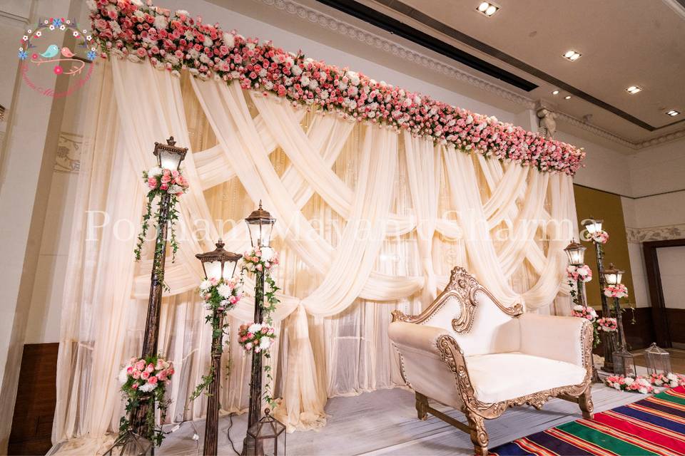 Fabric and Floral Backdrop