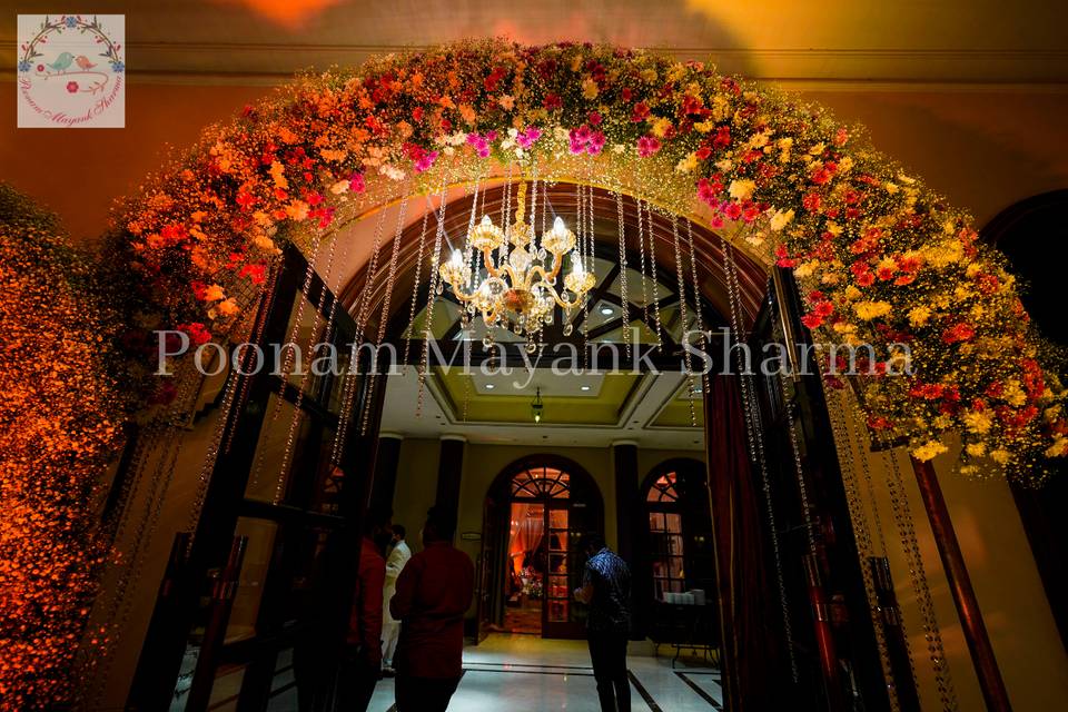 Floral arch entry