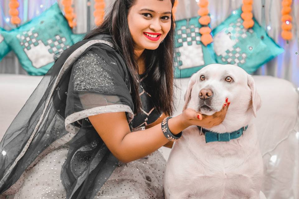 Cute pic with bridal doggy