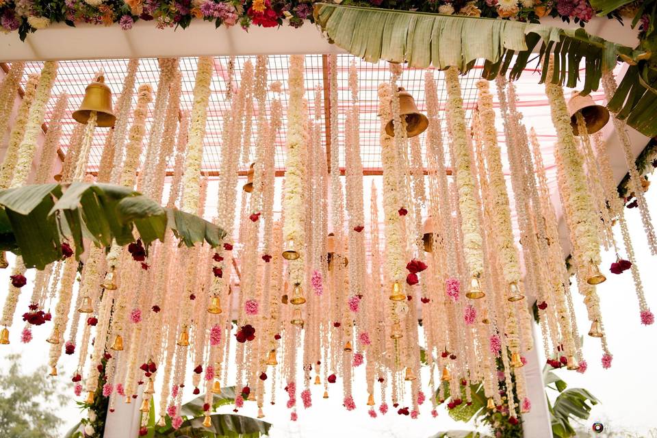 Floral ceiling for mandap