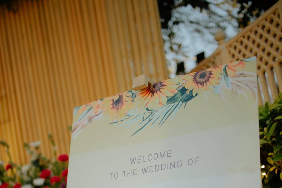 Wedding welcome signage