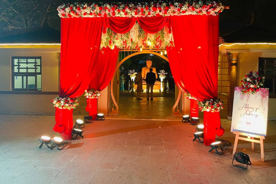 Entrance Decor in Red Theme