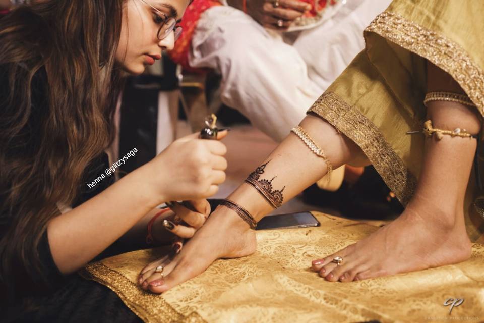 While applying bridal feets!!