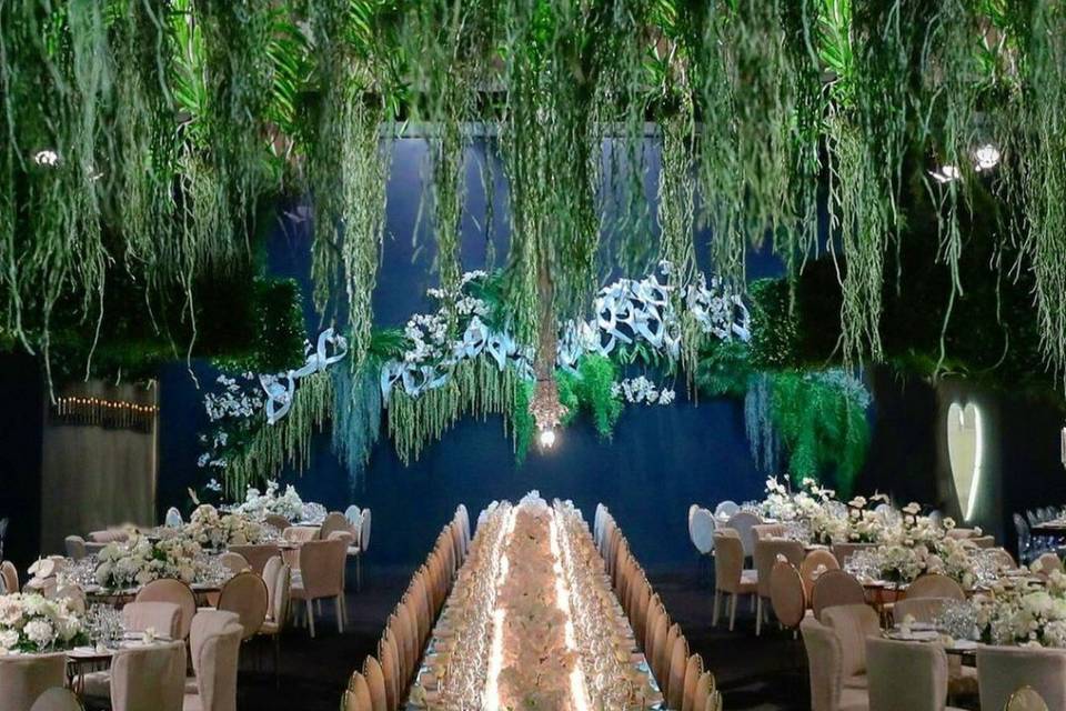 Wedding with leaves