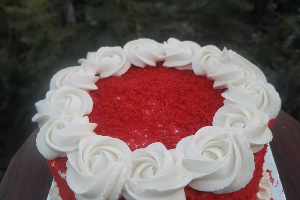 Red cherry cake