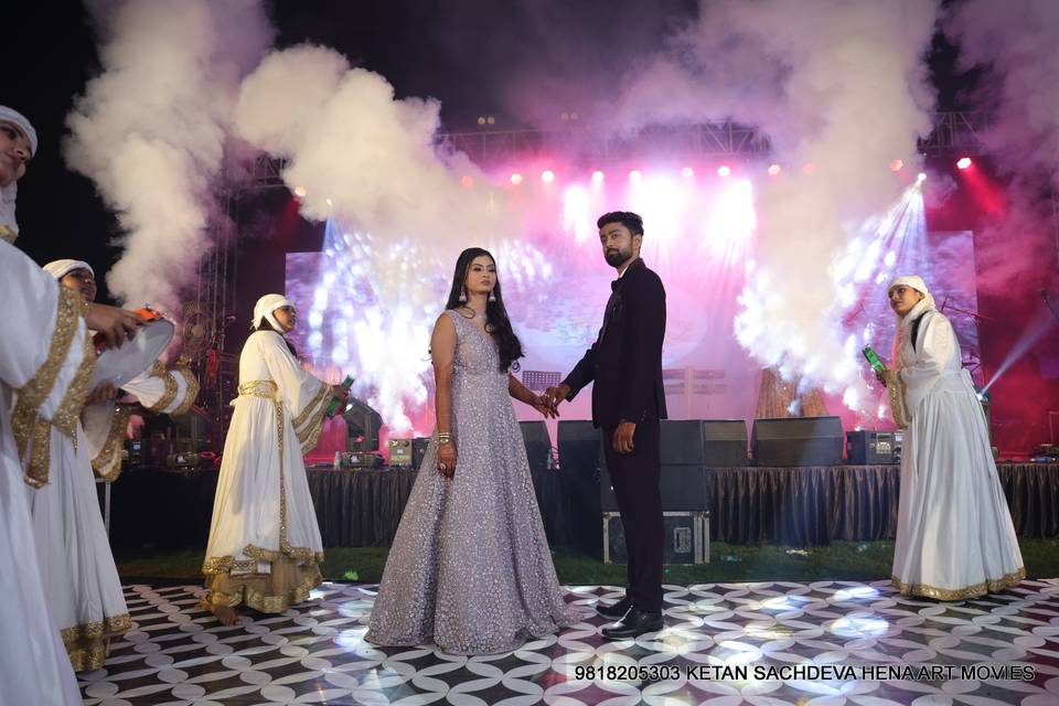 Couple dance and wedding setup