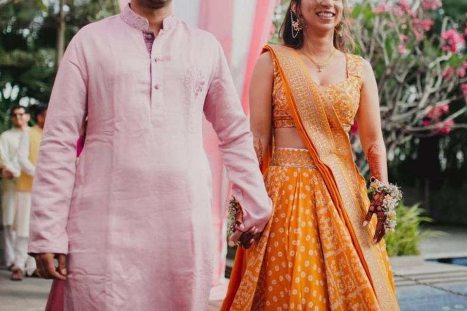 Haldi bride & groom