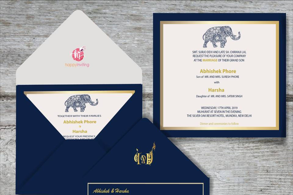 Elephant Theme invite card