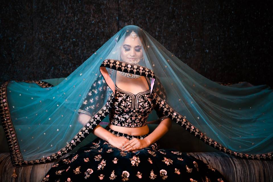 Blue Moon Makhmal lehenga