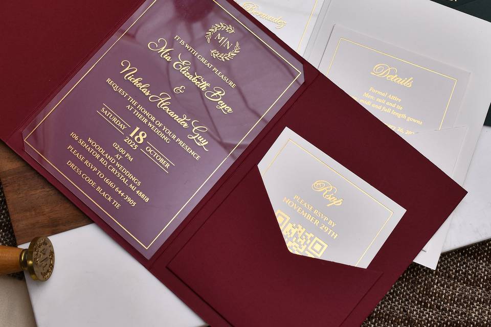3-Fold Wedding Invitations