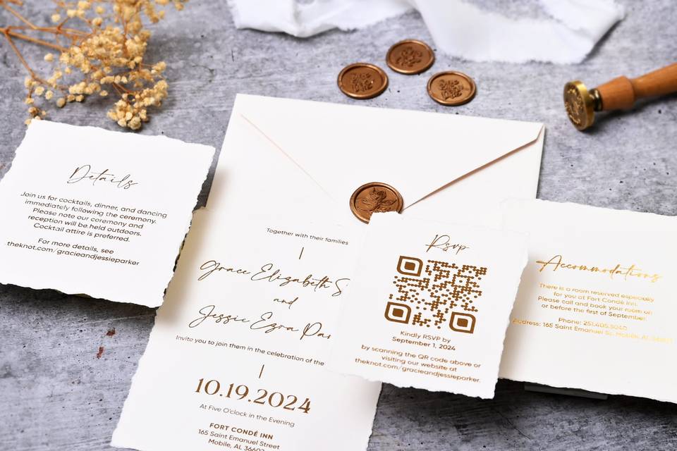Deckled Edge Wedding Invites
