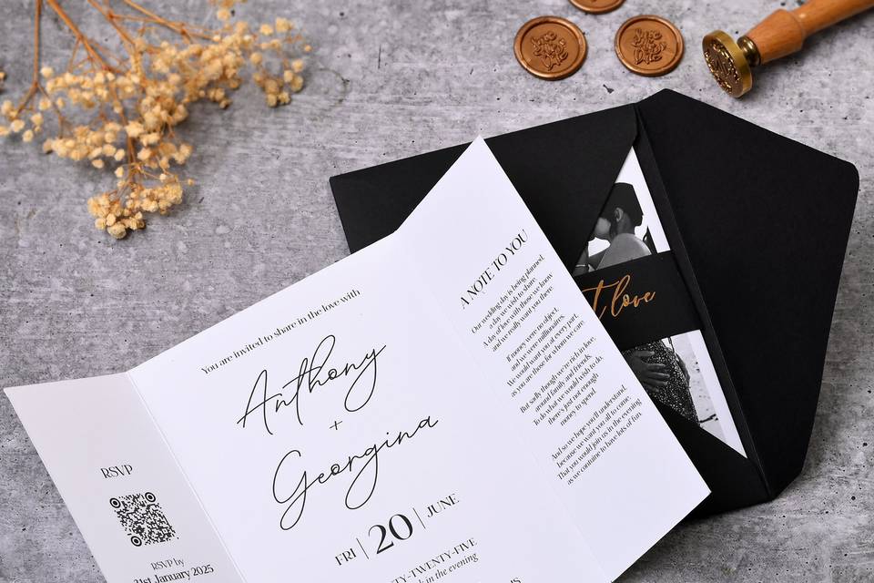 Black & White Wedding Invites
