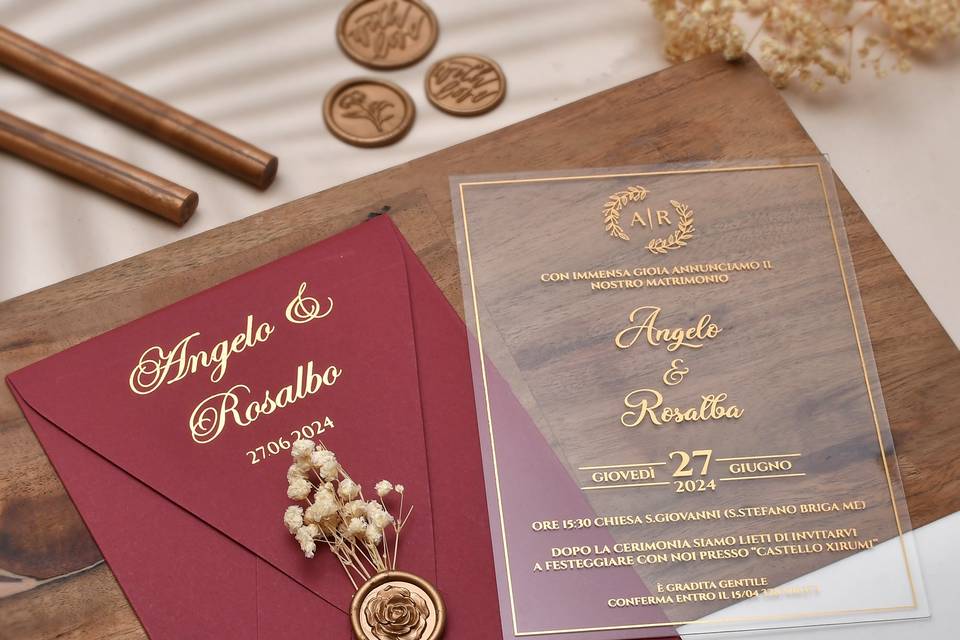Maroon Wedding Invites