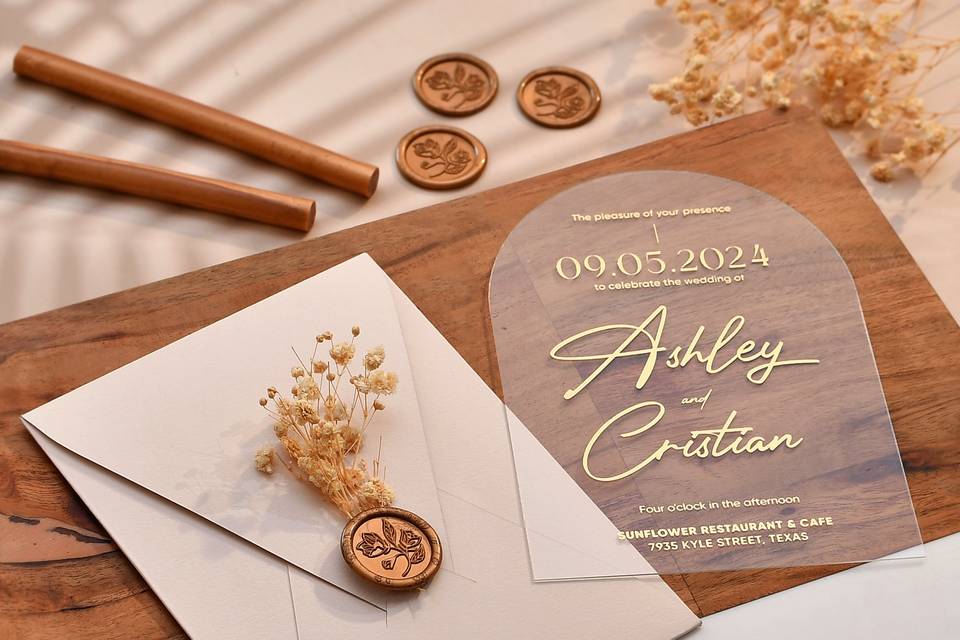 Acrylic wedding invitations