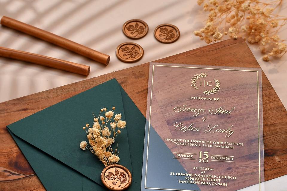 Emerald Green Wedding Invites