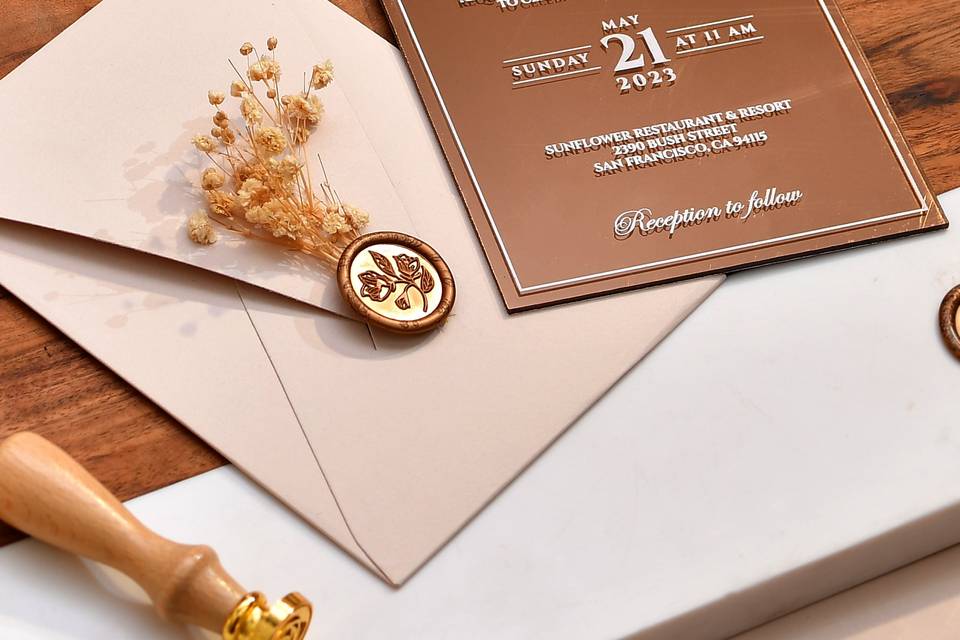 Bronze Color Invites