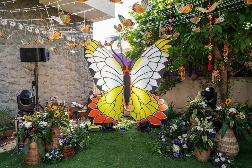 Butterfly bridal backdrop