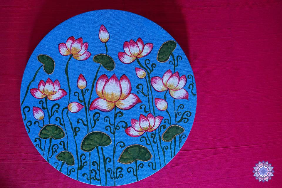 Hand painted pichwai plate