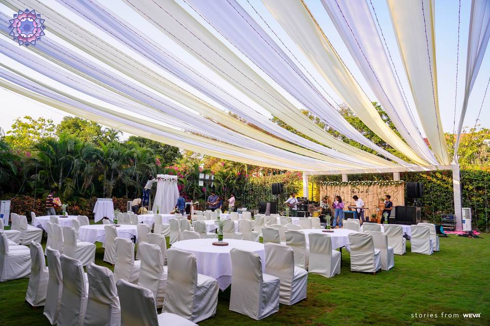 Drape overhead decor