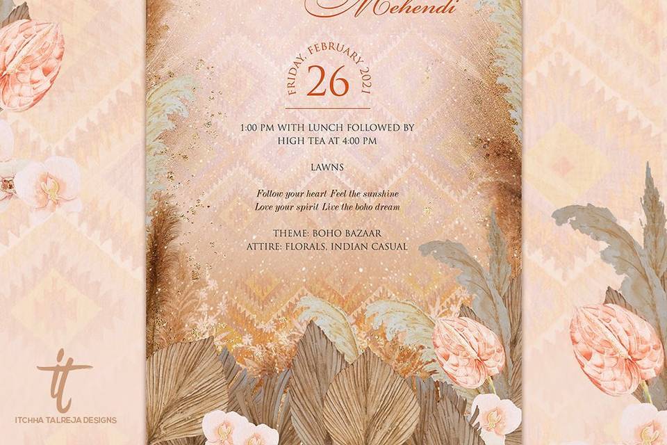 Matte Wedding invitation Card