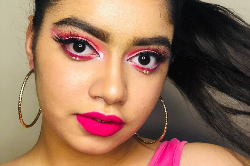 Pink makeup