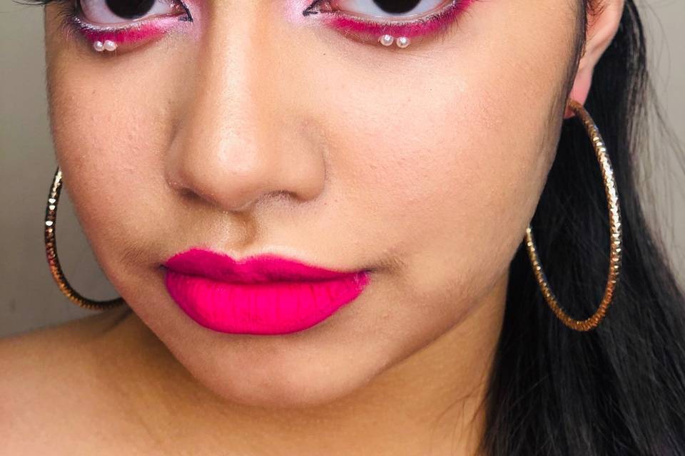 Pink makeup