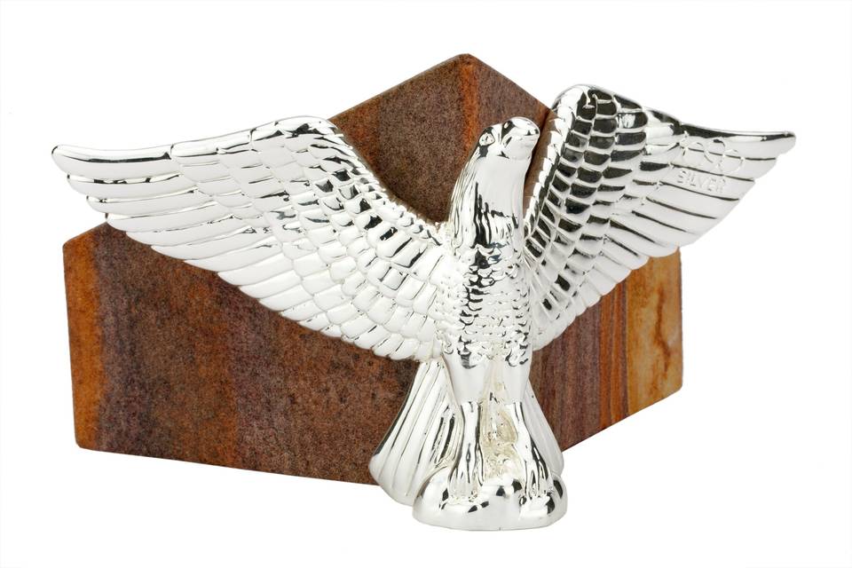 Silver eagle on stone