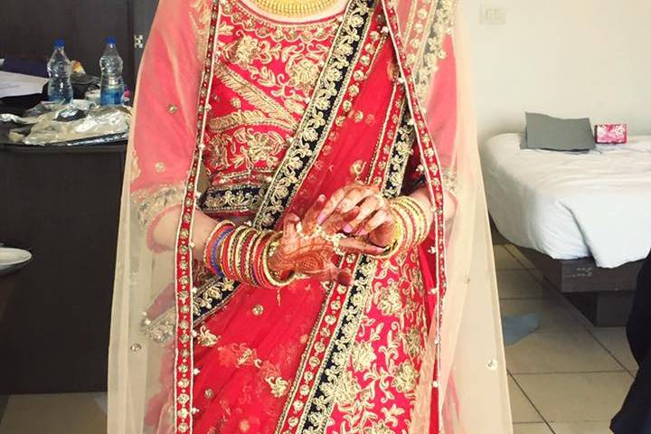 Shy bride in Red