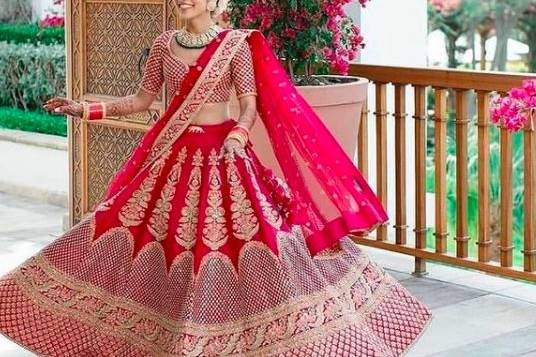 Wedding Machine Peach Color Georgette Lucknowi Lehenga Party Wear Lehenga  Choli