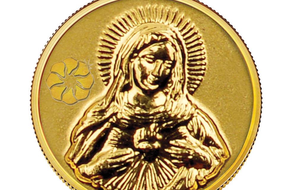 Mother mary gold coin
