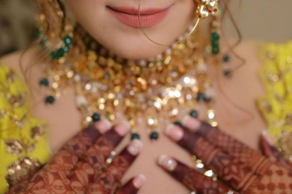 Mehndi makeup of my bride