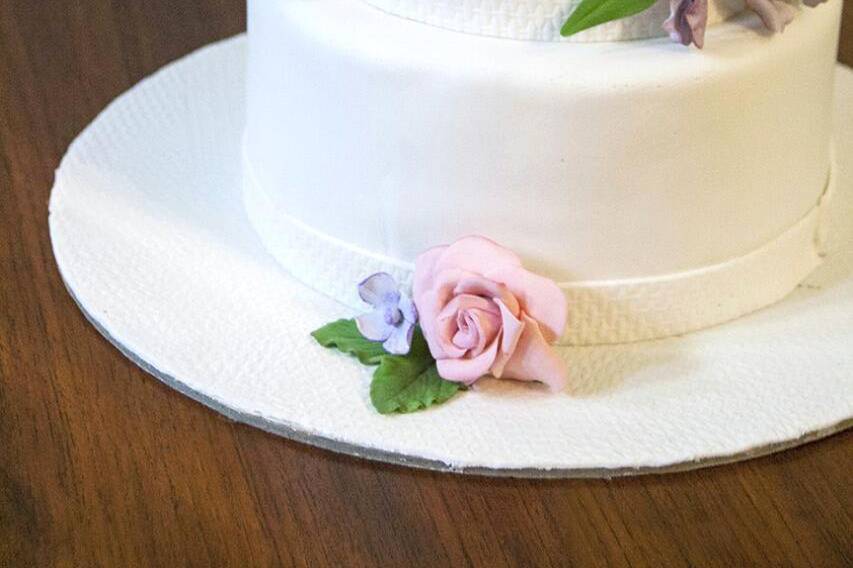 Pastel Floral Engagement Cake