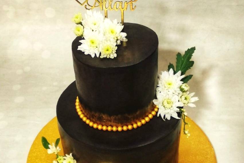 2 Tier Floral Chocolate Cake