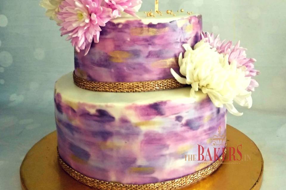 Lavender FloralEngagement Cake