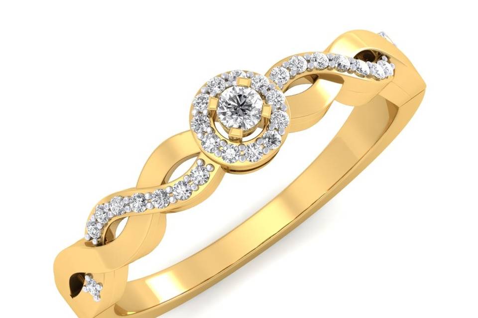 Twisted Diamond Ring