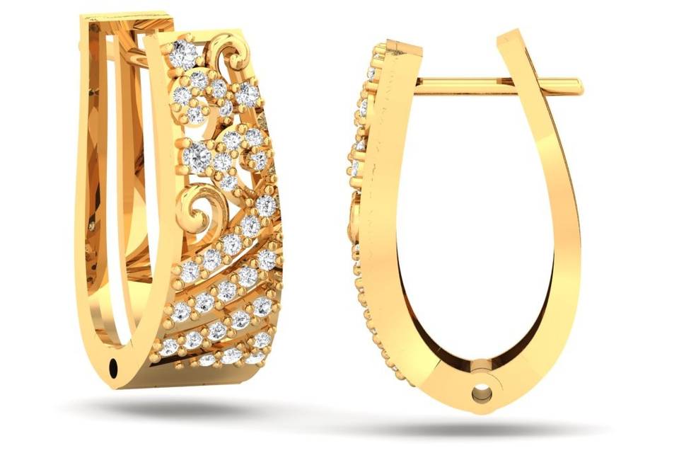 Hoop Design Diamond Earrings