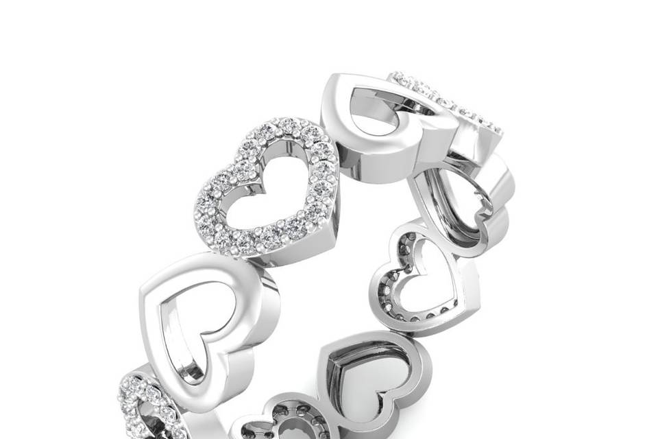 Heart Diamond Wedding Ring