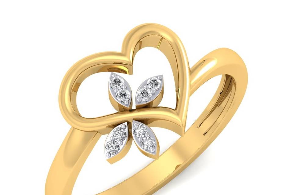 Leaf Diamond Ring