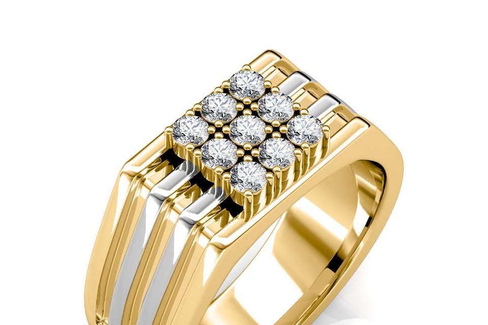 Men's Diamond Claw Set Ring