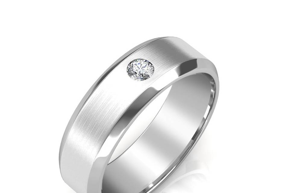 Men's Flush Set Diamond Ring