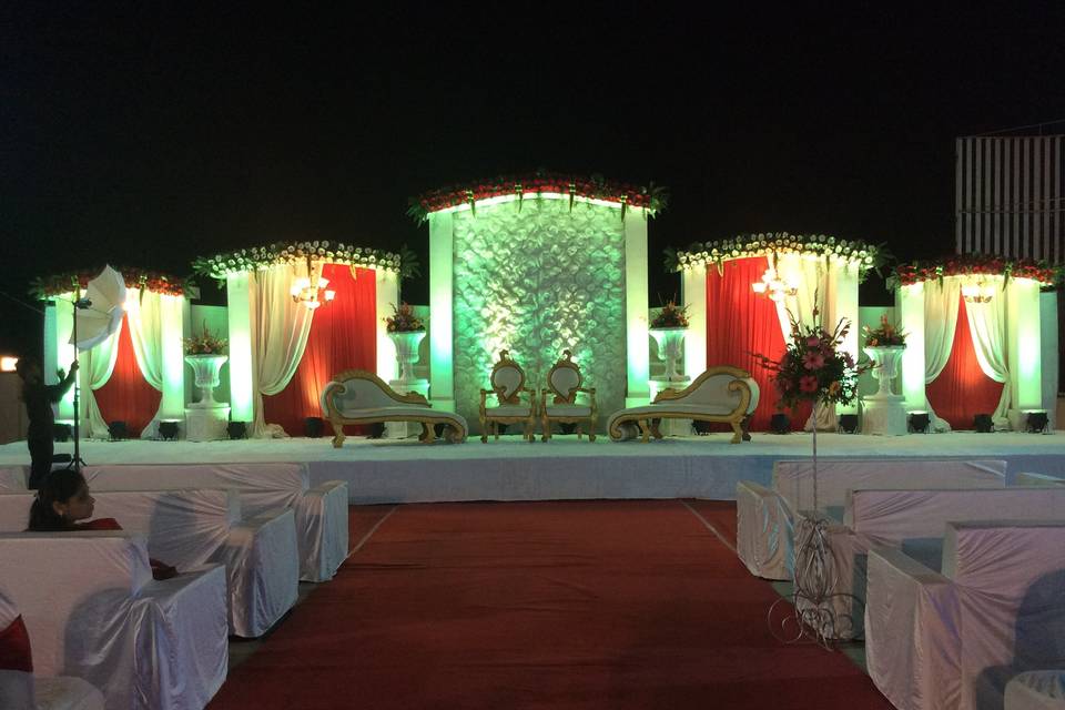 Open terrace wedding set up