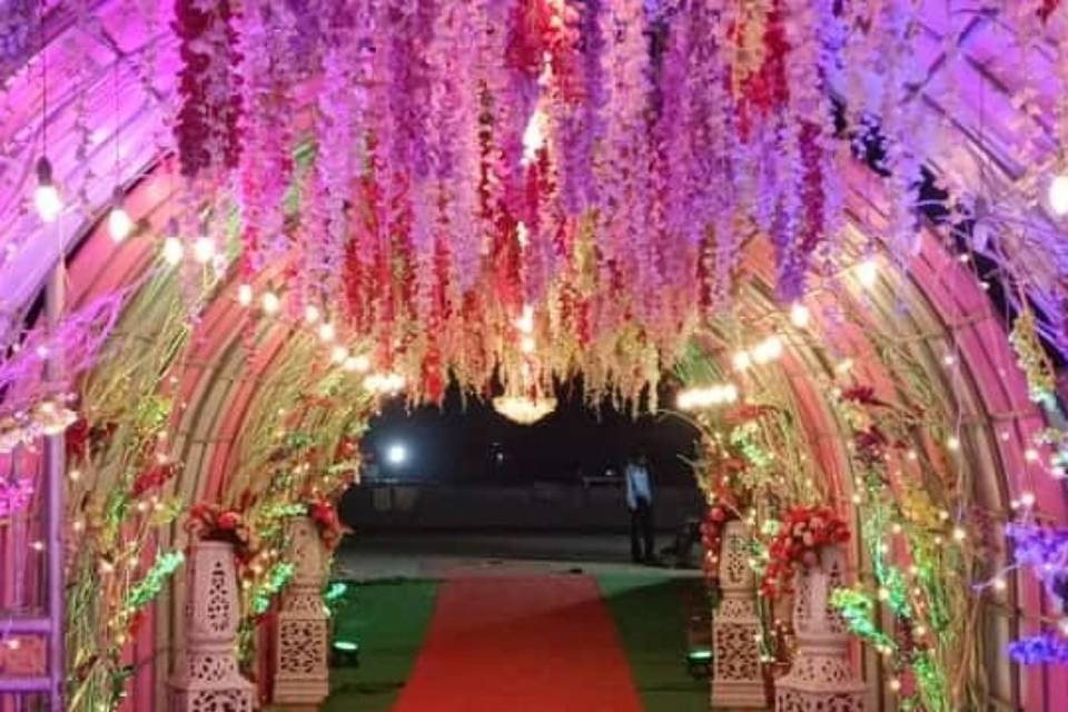 Entrance with pink theme