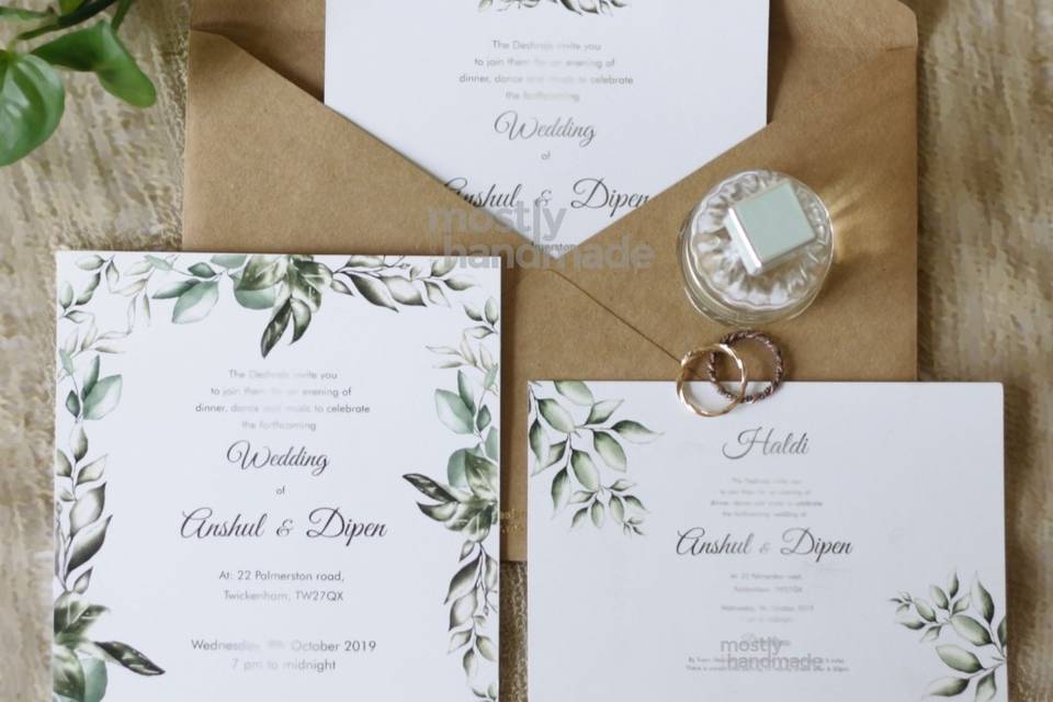 Modern invites & itineraries